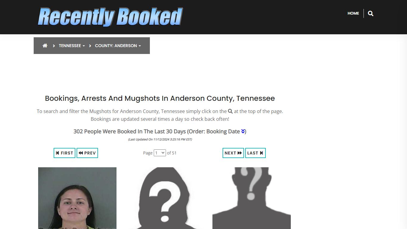 Bookings, Arrests and Mugshots in Anderson County, Tennessee