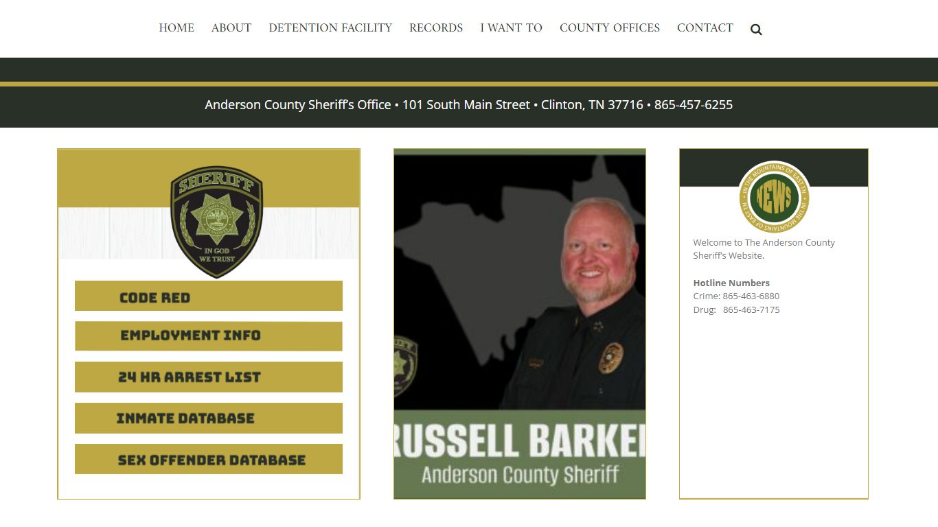 Anderson County Sheriff Department – Integrity. Service. Community.